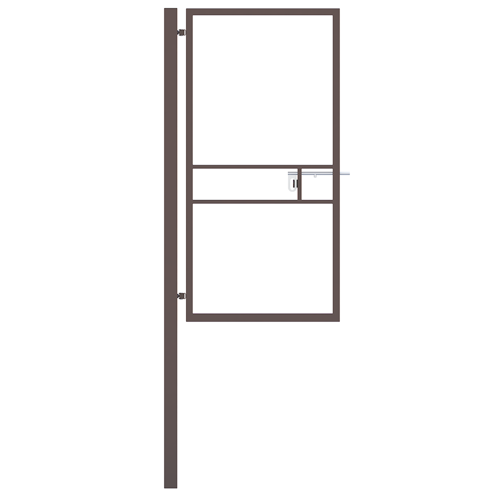 Калитка Каркас Н 196м L1,0м / ППК / 8017 коричневый, столб в комплекте 1шт.
