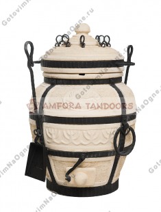 Тандыр Сармат Охотник толщ стен 5см Высота с крышкой 72см диам горла 24см диаметр 49см вес 63кг