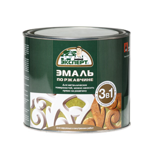 Эмаль по ржав. 3 в 1 красно-коричневая 0.8кг Эксперт