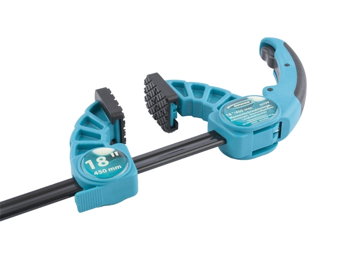 Струбцина реечная быстрозажимная пластиковый корпу ,рычажный храповый механизм18