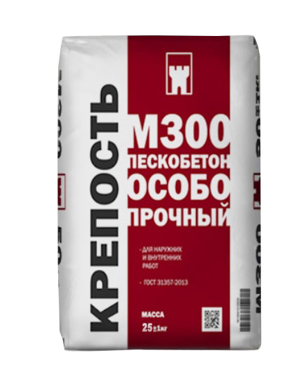 Смесь сухая М300 25 кг (пескобетон) КРЕПОСТЬ (80)