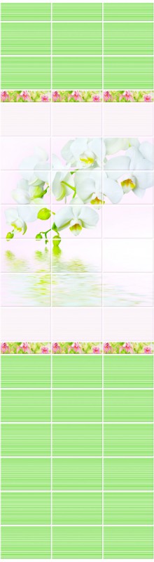 Панель ПВХ фриз 3D 250х9х2700 мм NOVITA Орхидея (рисунок) РИСУНОК СОСТОИТ из  3  ШТ