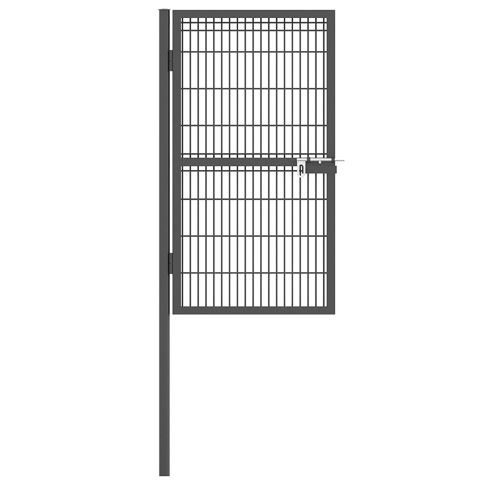 Калитка со сварной сеткой Н 1,5 м L 0,8 м / ППК / 7024 серый, столб в комплекте 1шт.