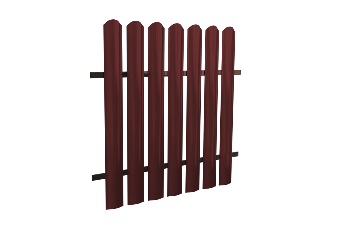 Штакетник Стандарт М-образный фигурный 100*1500 мм металл ПЭ-8017 коричневый