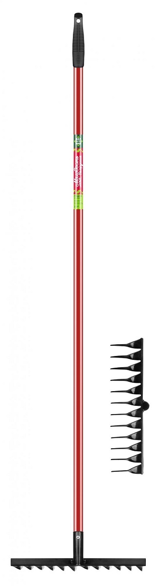 Грабли БЦМ стальные 360*1480 мм, 12 витых зубьев, металлический черенок 2197