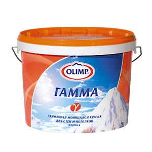 Краска моющаяся матовая ГАММА  2,5л Олимп