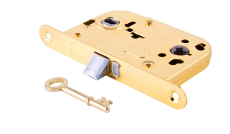 Корпус замка для финских дверей  под личину пол латунь (2018, 8SL 72-45 EN PG) Global