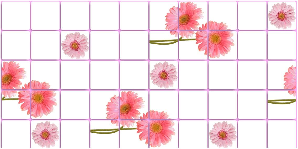 Панель ПВХ Плитка Розовые герберы 955*480 мм (10 шт.уп)