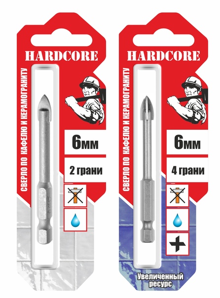 Сверло по кафелю и стеклу 6 мм, 