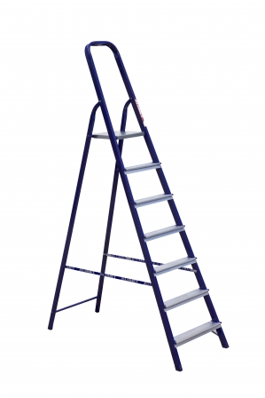 Лестница стремянка 7 ступеней стальная (40*20) высота площадки 1450мм M8407