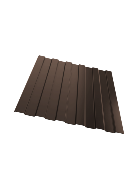 Лист профилированный коричневый С 8 2000х1200 мм ПЭ-8017-0,5 лист- 2,4 м2 НЕКОНДИЦИЯ