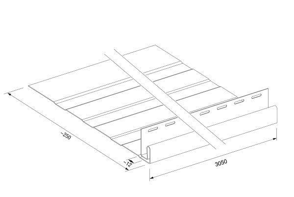 Планка- фаска (J+фаска) SV-19 коричневый (3,05 м) VOX (5 шт.уп.)