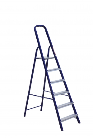 Лестница стремянка 6 ступеней стальная (40*20) высота площадки 1240мм M8406