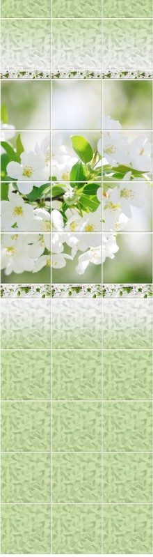 Панель ПВХ фриз 3D 250х9х2700 мм NOVITA Вишневый сад (рисунок) РИСУНОК СОСТОИТ из  3  ШТ