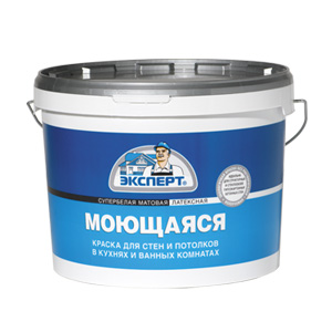 Краска моющаяся с/б, 3кг Эксперт