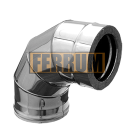 Сэндвич-колено 90° (430/0,5мм + нерж.) Ф120х200 FERRUM