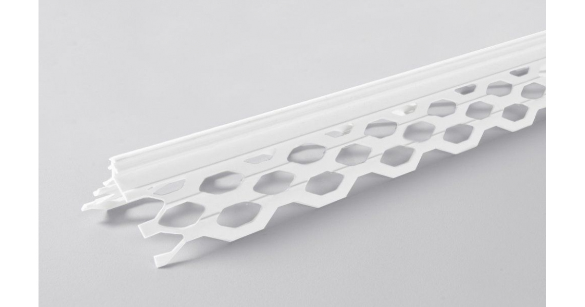 Угол ПВХ перфорированный штукатурный с маяком L = 3,0