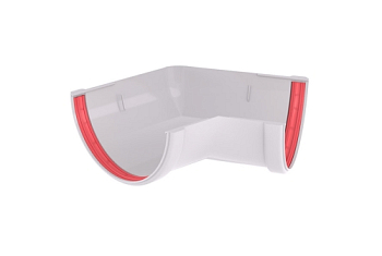 Угол желоба ПВХ 135 град. универсальный Классика  120 белый RAL 9003 Grand Line РАСПРОДАЖА