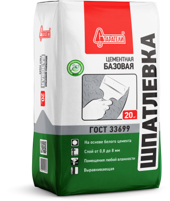 Шпатлевка базовая цементная светло-бежевая 20кг Старатели