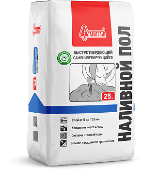 Пол наливной БЫСТРОТВЕРДЕЮЩИЙ 5-100мм 25кг Старатели (63 шт)