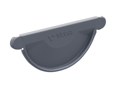 Заглушка желоба полукруглого ф125мм ПЭ (Ral 7024 графит) ЭКО