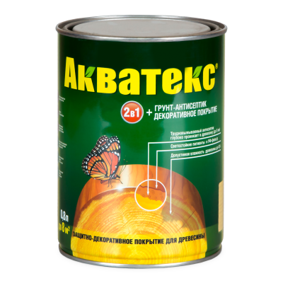 Антисептик для древесины декоративный Рябина 0,8 л Акватекс