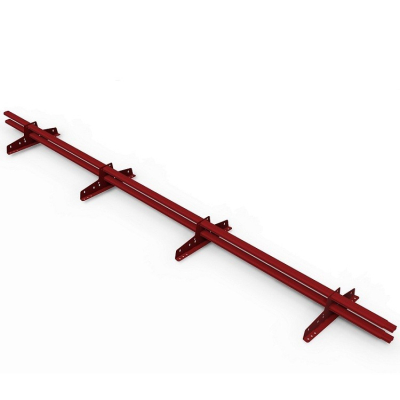 Снегозадержатель трубчатый ЭКО Style (овальный) 20*40/1,2 мм 3000 мм (RAL 3005, вишневый), 4 опоры