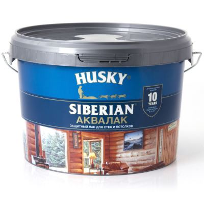Лак HUSKY SIBERIAN (аквалак) бесцветный, 0,9л Олимп