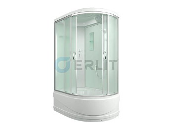 Душ кабина Erlit 120*80*215 арт.ER3512TPL-C3 (L)матов/стекло  высокий поддон тропич душ, ручной душ АКЦИЯ