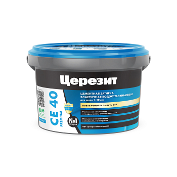 Затирка CE-40/2кг БЕЛАЯ водоотталк противогрибк 2-10мм Церезит