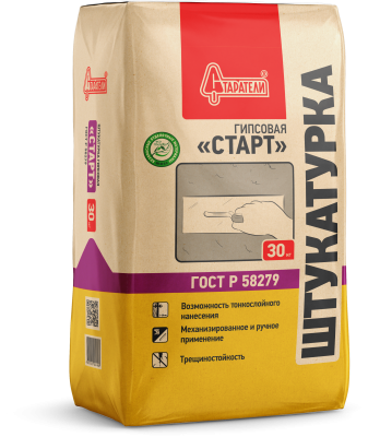 Штукатурка гипсовая Старт 30кг Стратели