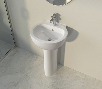 Раковина с пьедесталом  ART LUX 48*48см арт.ARTSLWB01+ARTSLPD01 (без крепления) АКЦИЯ