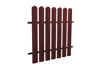Штакетник Стандарт М-образный фигурный 100*1500 мм металл ПЭ-3005 бордо