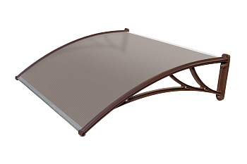 Козырек FARACS пластик. коричневый 1200*1000мм (Кроншт. Коричневый - Поликарбонат Бронза) 