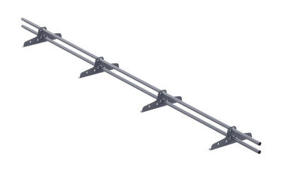 Снегозадержатель трубчатый ЭКО Lite (круглый) ф25/1,2 мм 3000 мм (RAL 7204, графит), 4 опоры