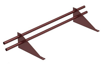 Снегозадержатель трубчатый ЭКО Lite (круглый) ф25/1,2 мм 1000 мм (RAL 8017, коричневый), 2 опоры