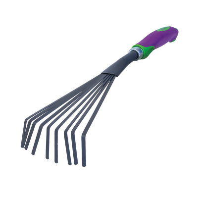 Грабли веерные мини Don Gazon, обрезиненная ручка, 9 зубьев, 390 мм 127-0370