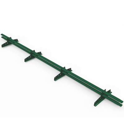 Снегозадержатель трубчатый ЭКО Style (овальный) 20*40/1,2 мм 3000 мм (RAL 6005, зеленый), 4 опоры