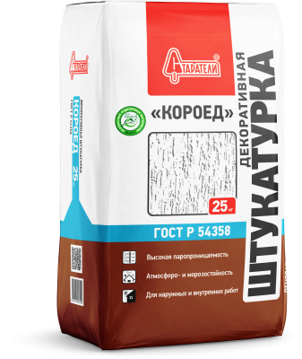 Штукатурка КОРОЕД 2мм декоративная белая 25кг Старатели НЕКОНДИЦИЯ