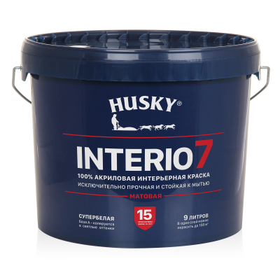 Краска интерьерная HUSKY INTERIO 7 матовая 9 л