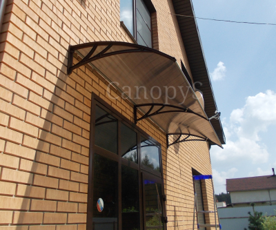 Козырек FARACS бронзовый 1500мм (Кроншт. Черный - Поликарбонат Бронза)