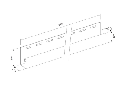 J-планка SV-15 песочный 3,05м VOX (10 шт.уп)