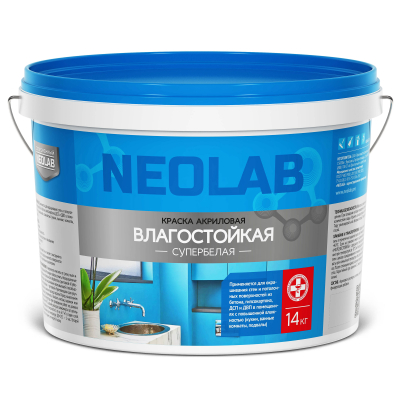 Краска влагостойкая акриловая супербелая 14 кг NEOLAB  морозостойкая