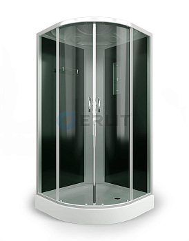 Душ кабина Erlit 100*100*215 арт.ER3510P-C4-RUS тониров стекло  низкий поддон тропич душ, ручной душ