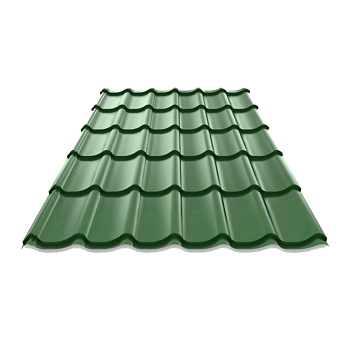 Металлочерепица Монтеррей  зеленый 2250*1190 (ПЭ-6005) (1 лист -2,678м2)