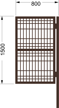 Калитка со сварной сеткой Н 1,5 м L 0,8 м / ППК / 8017 коричневый, столб в комплекте 1шт.