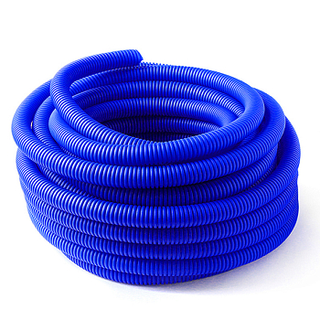 Труба гофрированная защитная 20/18 для труб диаметром 16.мм СИНЯЯ (бухта 50 м)